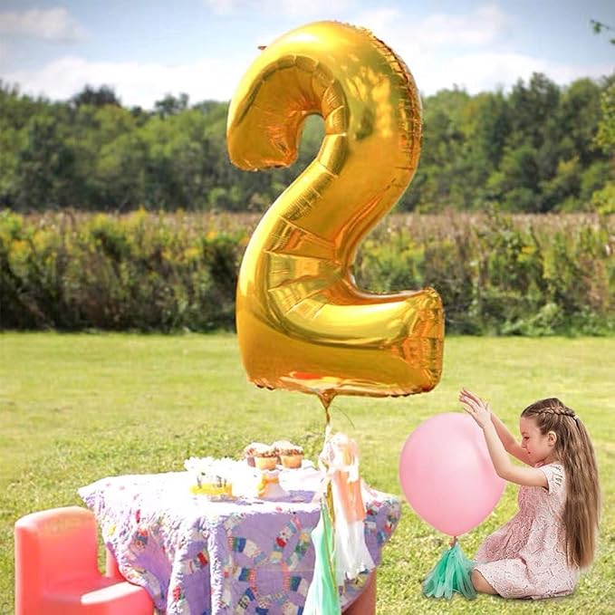 TONIFUL 40 Inch Gold Number 3 Balloons Large Foil 3rd Birthday Decorations | - Image 5