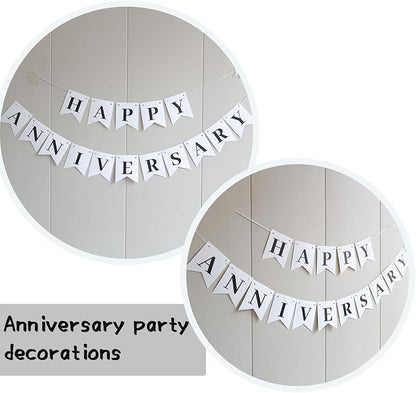 White Happy Anniversary Banner, and Baby Showers - Image 2