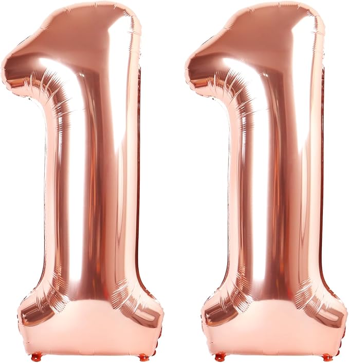 Number Balloons 11 Balloon Rose Gold by Enyeopd