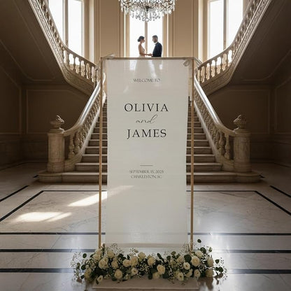 Wedding Welcome Sign Banner Personalized Custom Name Linen Fabric Wedding - Image 2