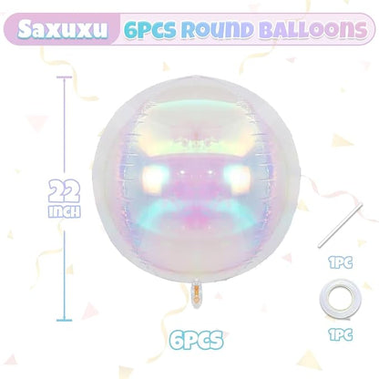 22 Inch Iridescent Balloons, 22 Inch Big Round Foil Balloon - Image 2