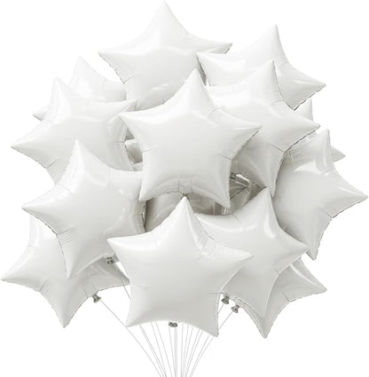 TONIFUL 15 Pcs Star Shaped Balloons 18 Inch Large White Foil Balloons | Big by TONIFUL