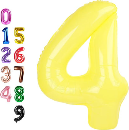 4 Balloon 40 inch Yellow Number Balloons by Enyeopd