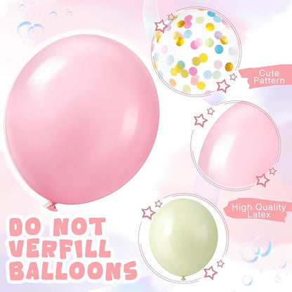 Civaner 48 Pieces Pastel Balloons Bulk 12 Inch Macaron Rainbow Confetti Latex - Image 3