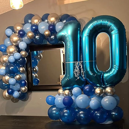 Blue Number 9 Balloons, 40 Inch 9th Birthday Foil Balloon - Image 8
