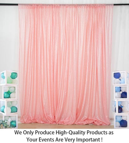 ShinyBeauty Sequin Backdrop 8ftx10ft Baby Pink Sequins Fabric Drapes Sparkle - Image 2