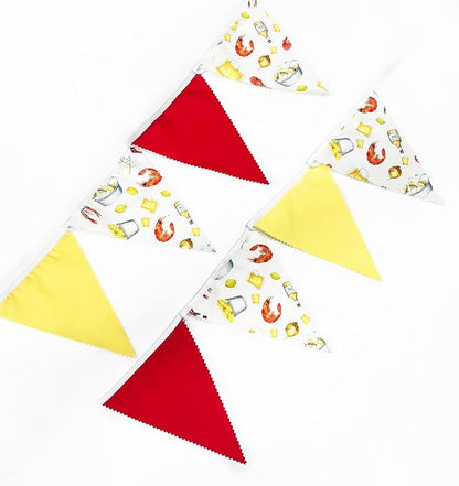 32Ft Crawfish Boil Party Decorations Red Yellow Beer Crawfish Pennant Banner - Image 7