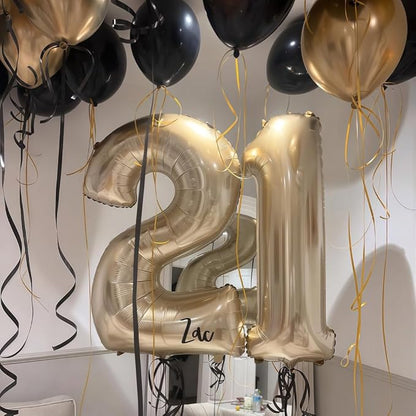 Champagne Gold 3 Balloon Number, 40 Inch Light Gold 3 Balloons Big Foil Mylar - Image 7