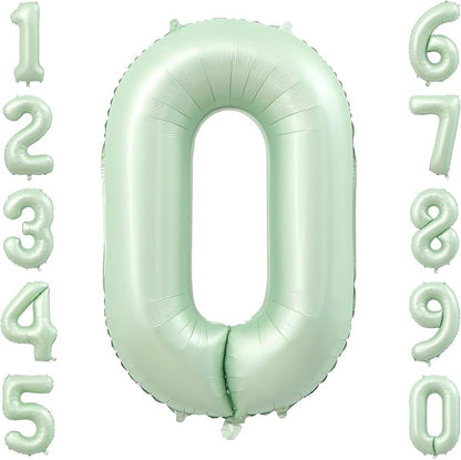 Olive Green Number 0 Balloon 40 Inch, Backdrop by Unknown