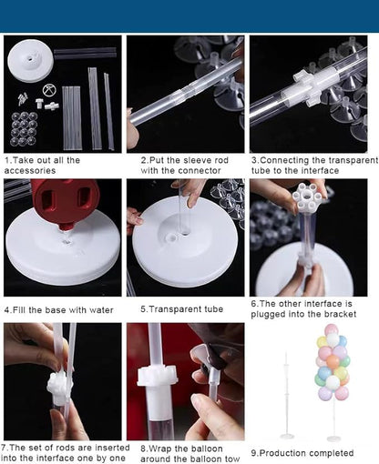 Leesoot 2 Sets 74inch Macarons Floor Balloon Column Kit Stand - Image 3