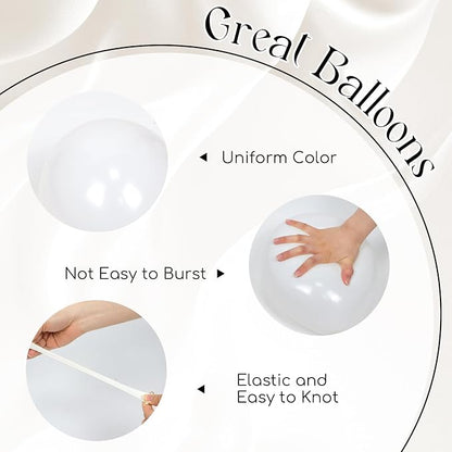 60pcs White Balloons with Clear Pearl White Balloons - Image 4
