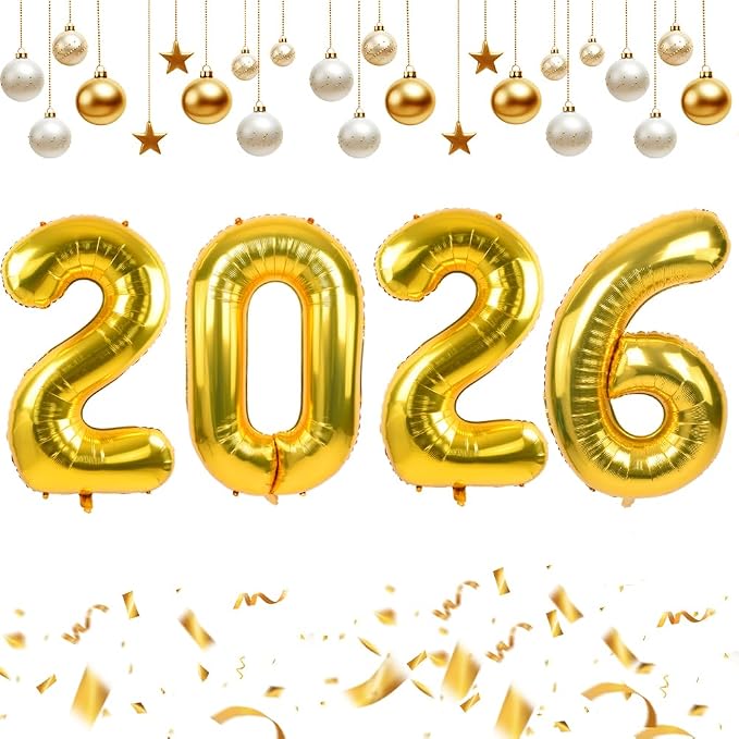 TONIFUL 2026 Graduation Balloons 42Inch Gold 2026 Number Balloons Aluminum Foil by TONIFUL