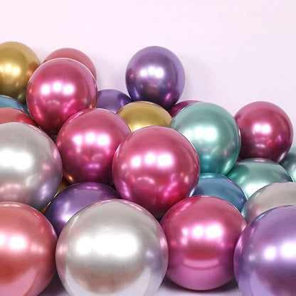 12 Inch Metallic Multicolor Balloons, Baby Shower, Graduate Party Decorations - Image 5