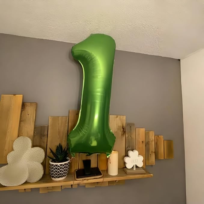 40 Inch Green Large Number Balloons Set 0-9, Self Inflate Foil Number 0 Helium - Image 6