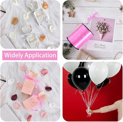 TONIFUL 500 Yards Pink and White Curling Ribbon Balloon String | Balloon - Image 3