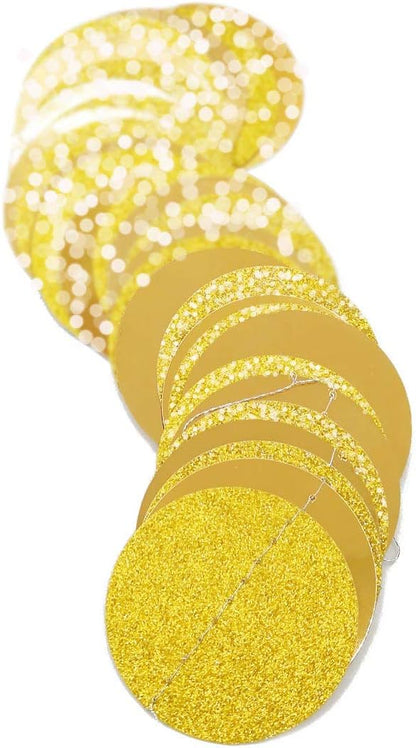 6 Pcs Glitter Gold Paper Circle Dots Garland - Image 5