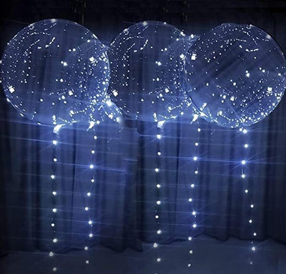 6 Pack LED Balloons, christmas decorations clear transparent by lightsfever