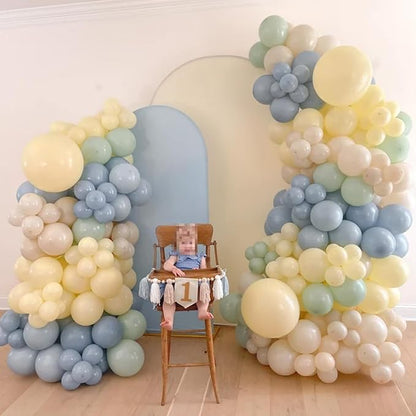 Sage Green Dusty Blue Yellow Balloon, 12 Inch Fog Slate Blue Balloons - Image 5