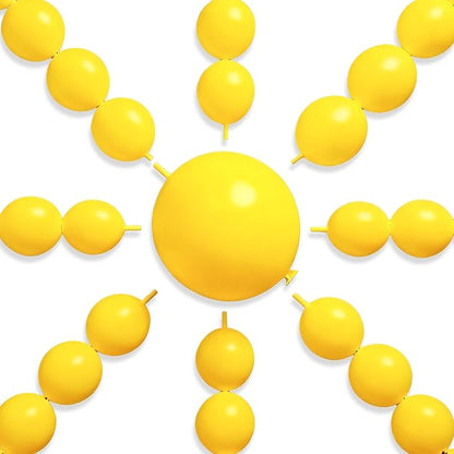 PartyWoo Yellow Linking Balloons 100pcs 12 Inch Yellow Link Balloons | by PartyWoo