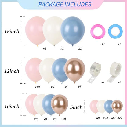RUBFAC Pink and Blue Balloons Arch Kit, Gender Reveal Balloon Arch Kit 144 Pcs - Image 2