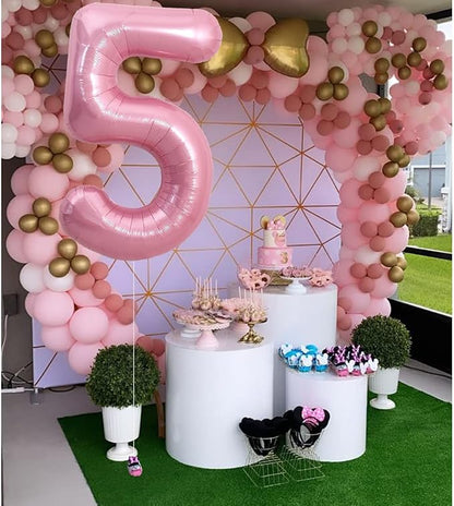 TONIFUL 40 Inch Pink Number 5 Balloons Large Foil 5th Birthday Decorations | - Image 5
