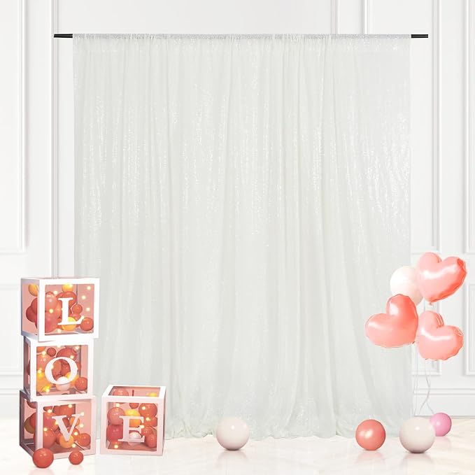 Eternal Beauty White 3mm Sequin Backdrop 5x7 Ft - Image 6