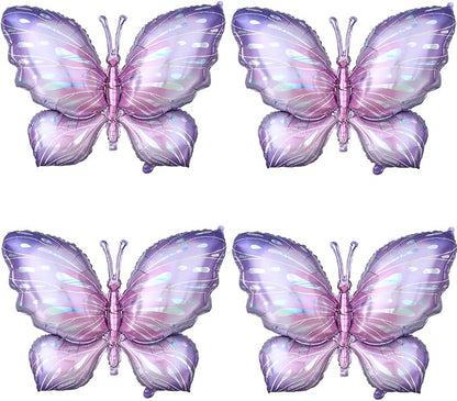 Purple Butterfly Balloons 4 Pieces by GIHOO