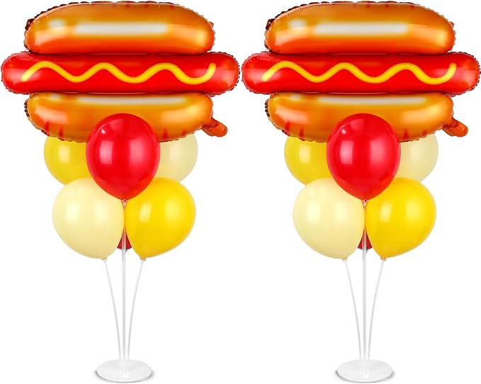 Hot Dog Party Balloons Stand Kit 2 Sets by Naozinebi