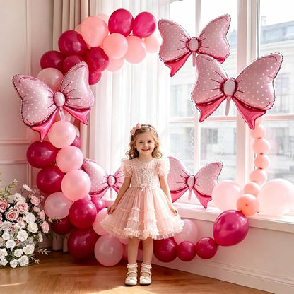 Pink Bow Balloons Different Sizes - Image 5