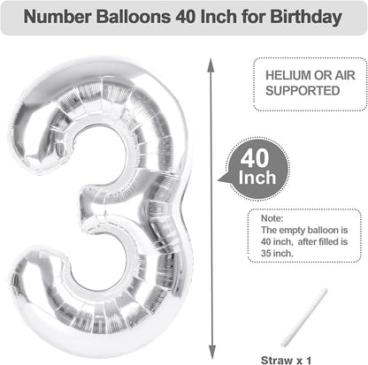Numbers 12 Balloon 40Inch Silver Balloons - Image 5
