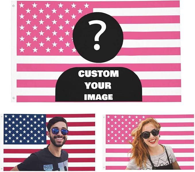 Custom Pink American Flag 3x5 Ft, Personalize Flags Design Your Image | Custom by AIUSAAMZ