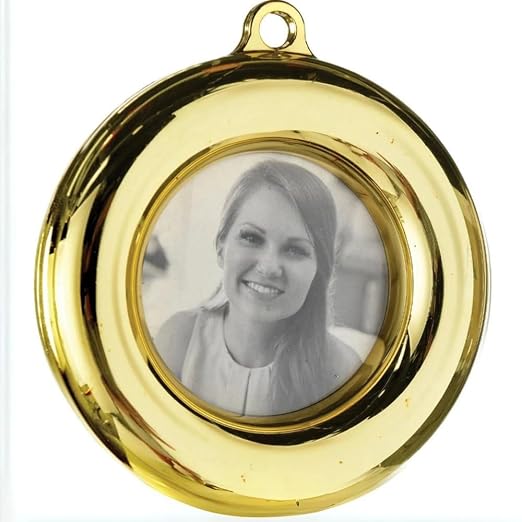 Round White Gold Photo Frame Plastic Balloon Weight by AmscanPartySupplies