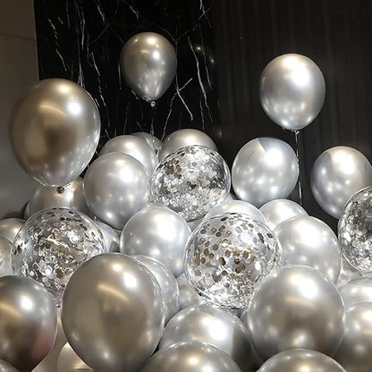 5 inch Metallic Silver Balloons - Image 6
