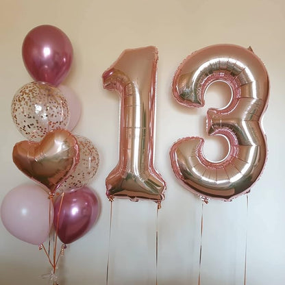 40 Inch Rose Gold 13 Number Balloons Giant Jumbo Huge 13 or 31 Foil Mylar - Image 3
