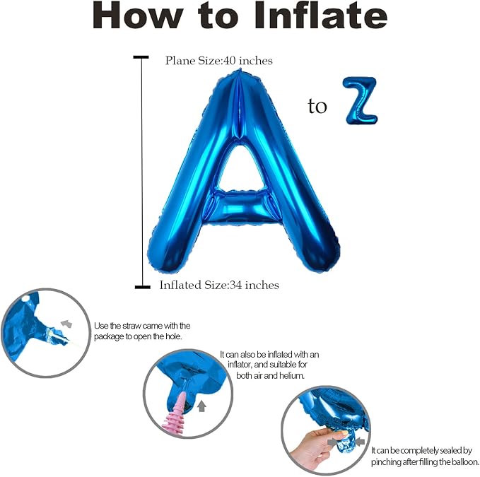 40 Inch Blue Letter Y Balloon Big Foil Helium Letter Balloons A-Z | Giant Large - Image 4