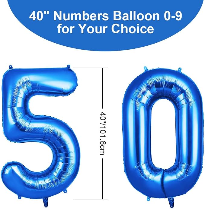 OFFCUP 40 Inch Blue Number 50 Balloon - Image 2