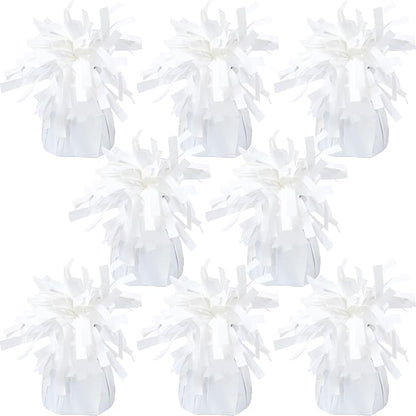 8 Pcs White Metallic Balloon Weights Holder Anchors Balloon Holder Weights by ZCYSRLQIN
