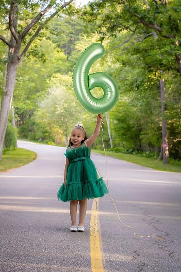 40 Inch Number 9 Balloon, Olive Green Birthday Decorations - Image 5