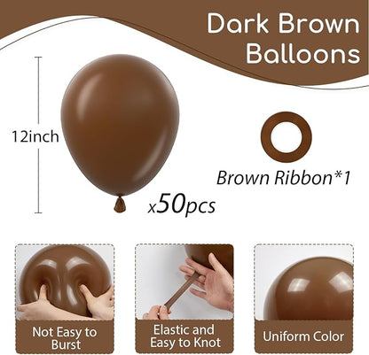Dark Brown Balloons 12 inch - Image 2