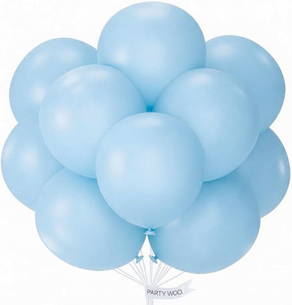 PartyWoo Baby Blue Balloons 20pcs Light Pastel Sky Aqua Blue Color | 18 Inch by PartyWoo