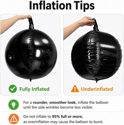 Black Silver Round Foil Balloons - Image 3