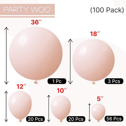PartyWoo Pastel Orange Balloons 100pcs Light Pale Orange Peach Color | - Image 6