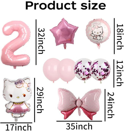 Cartoon Party Balloons, Cute Number 2 Balloon - Image 2