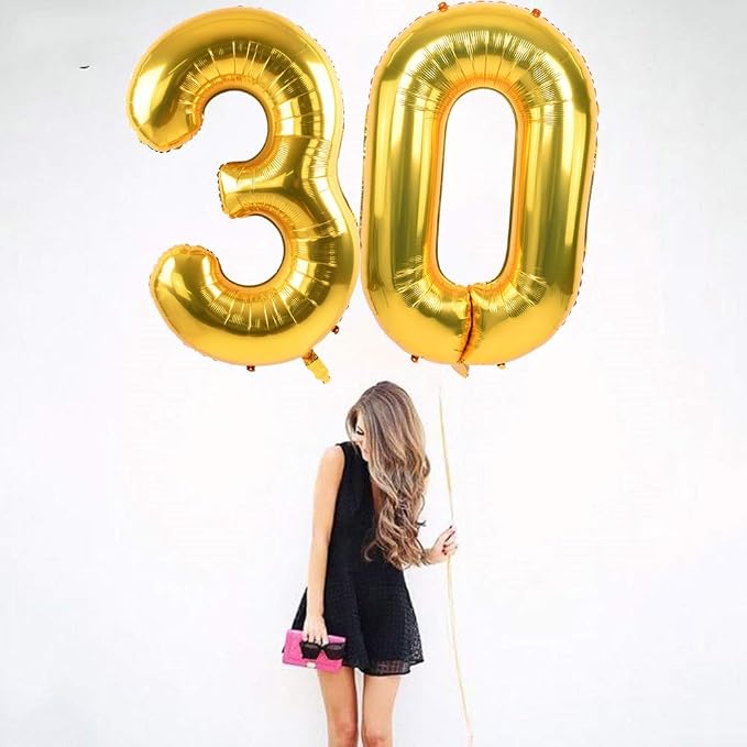 TONIFUL 40 Inch Gold Foil Number 40 Balloon, 40th Birthday Decorations | Large - Image 6