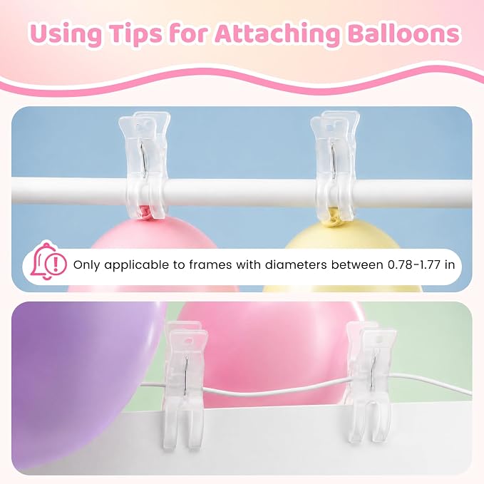 10 Pack Balloon Arch Clips, 3.5 Inch Plastic Transparent Clips - Image 3
