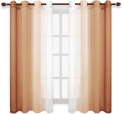 DWCN Faux Linen Ombre Sheer Curtains - Image 8