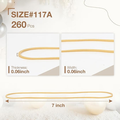 260Pcs Long Rubber Bands for Balloon Arch, Size #117A | Stretchy Elastic Ligas - Image 2