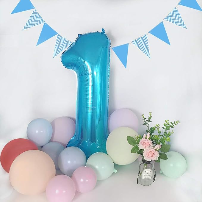 TONIFUL 40 Inch Blue Number 6 Balloons Large Foil 6th Birthday Decorations | - Image 3