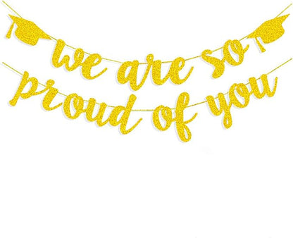 2026 Graduation Banners Party Decorations Gold Glitter Graduations Banners | by TrlaFy