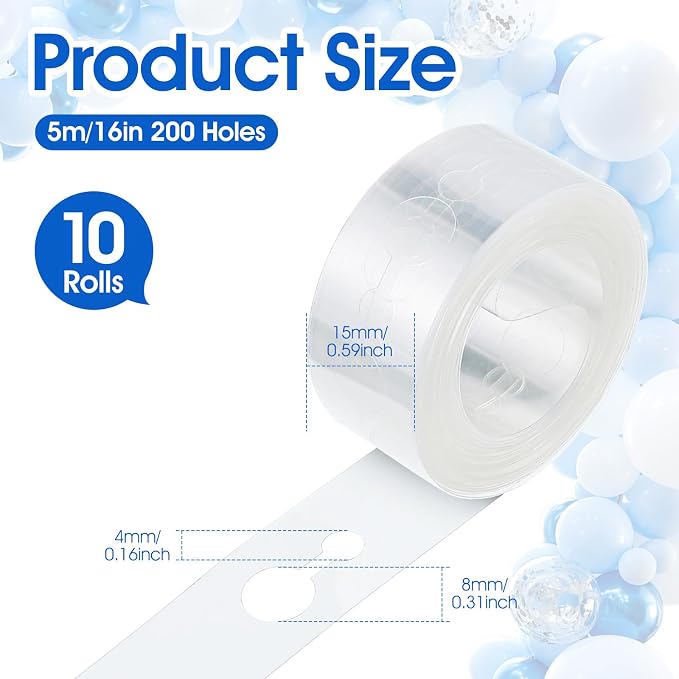 Balloon Decorating Strip, 10 Rolls 16.4ft Balloon Garland Tape Strips Balloons - Image 2